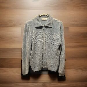 Alfred Dunner Petite Light Blue‎ Soft Full Zip Size XL